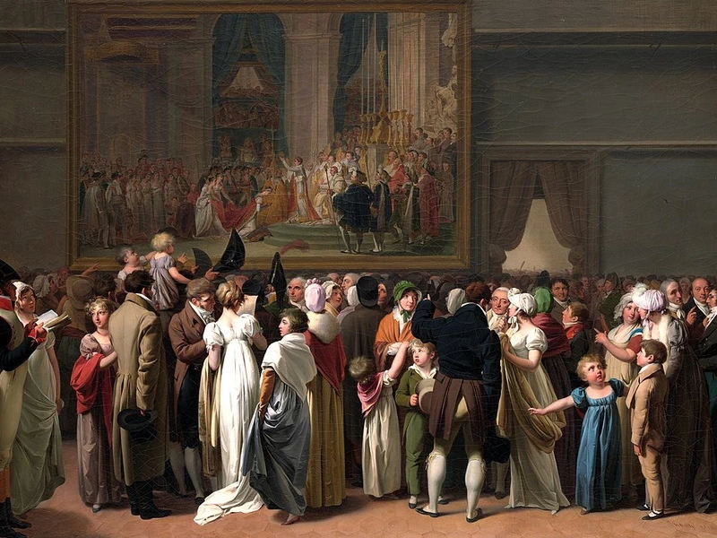 1796-Julien-Léopold Boilly - La visione pubblica dell'incoronazione di David al Louvre, 1810 - Metropolitan Museum of Art. New York